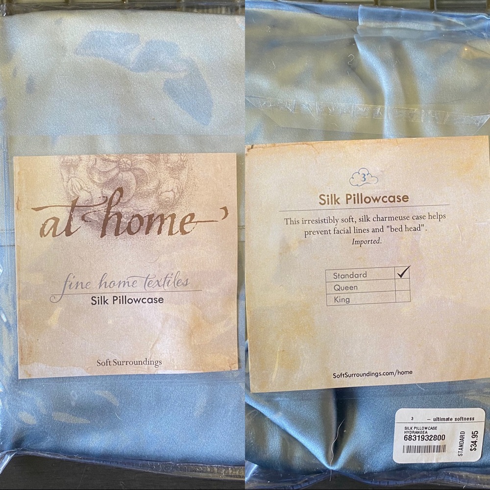 2 Soft Surroundings Hydrangea Standard Pillowcase